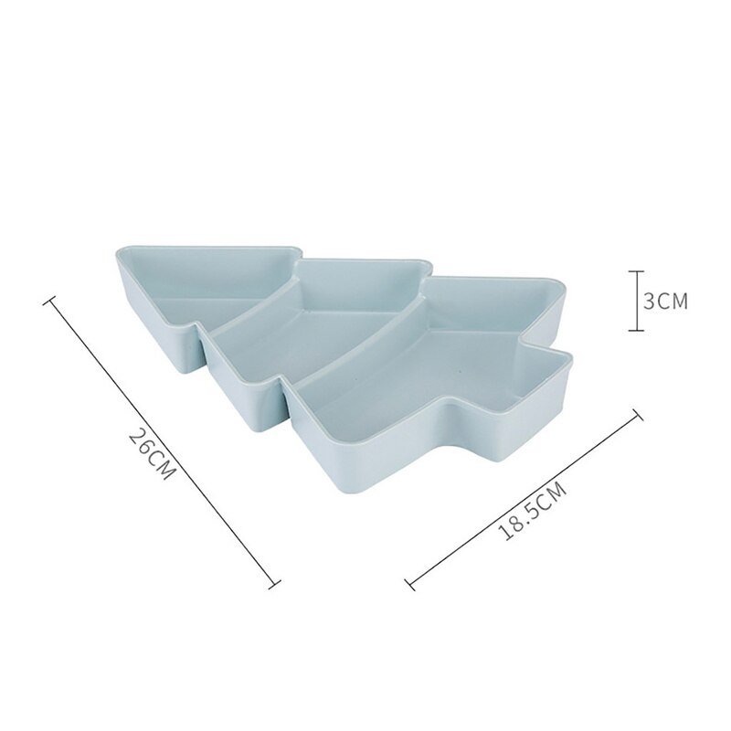 Kyoidy Creative Christmas Tree Shape Candy Snacks Nuts Dry Fruits Plastic Plates Dishes Bowl Breakfast Tray Home Kitchen Supplies,Blue